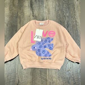 Sold | ZARA Soft Pink Kids' Sweatshirt Hoodie